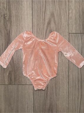 BAILEYS BLOSSOMS Pink Velvet Long-Sleeve One-Piece for Kids